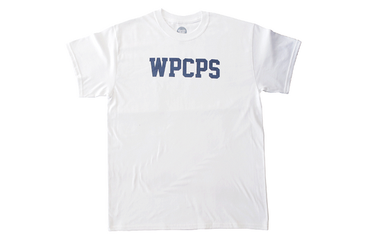 Official 'WPCPS' White x Navy tees available now!