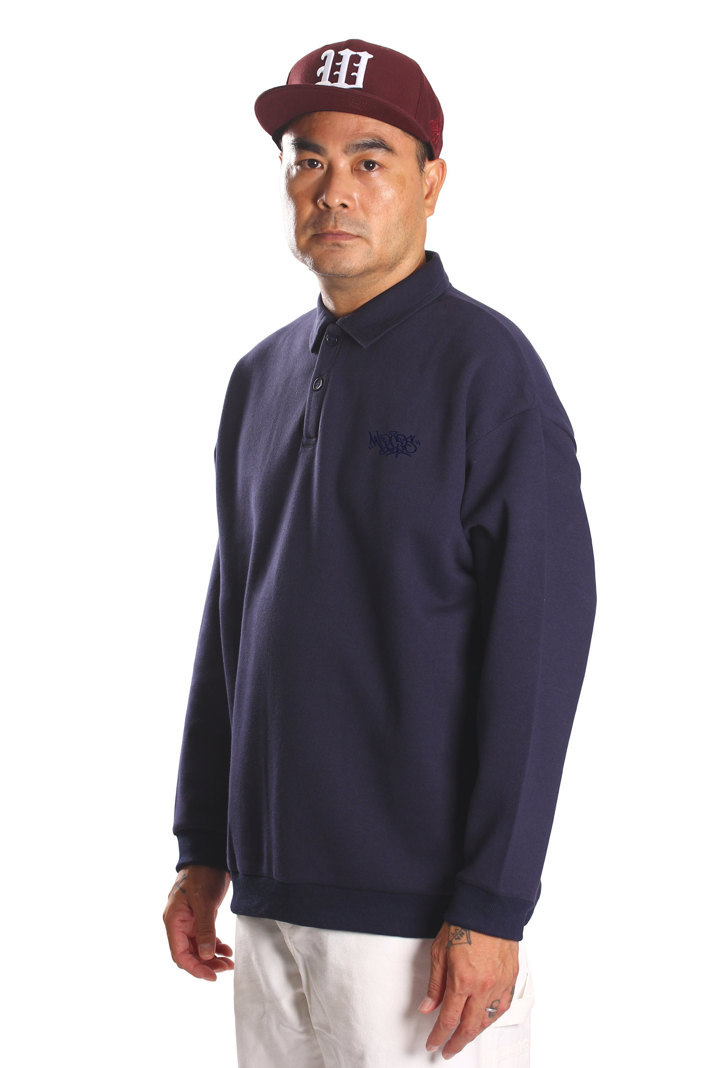 WPCPS Handstyle Embro LS Shirt — Navy