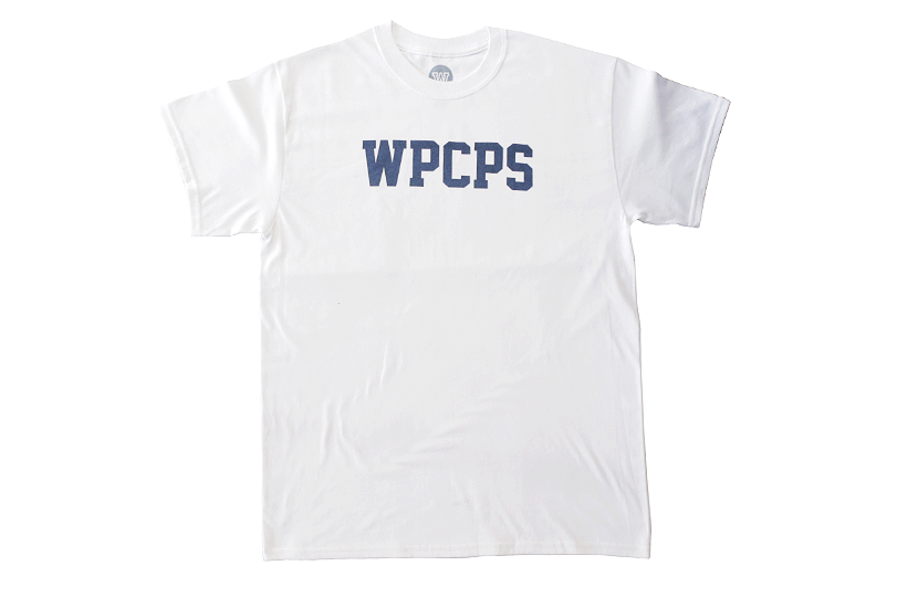 Official 'WPCPS' White x Navy tees available now!