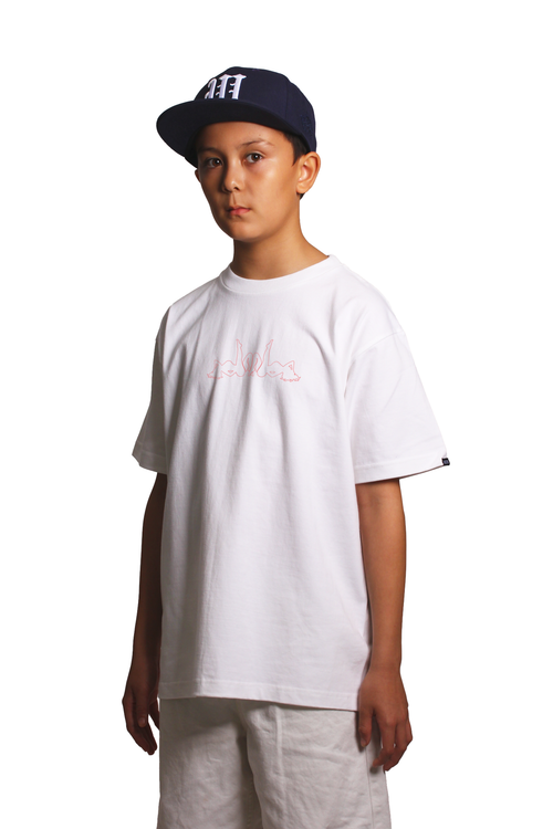 Daily Pleasure 'ATA' Outline Tee — White