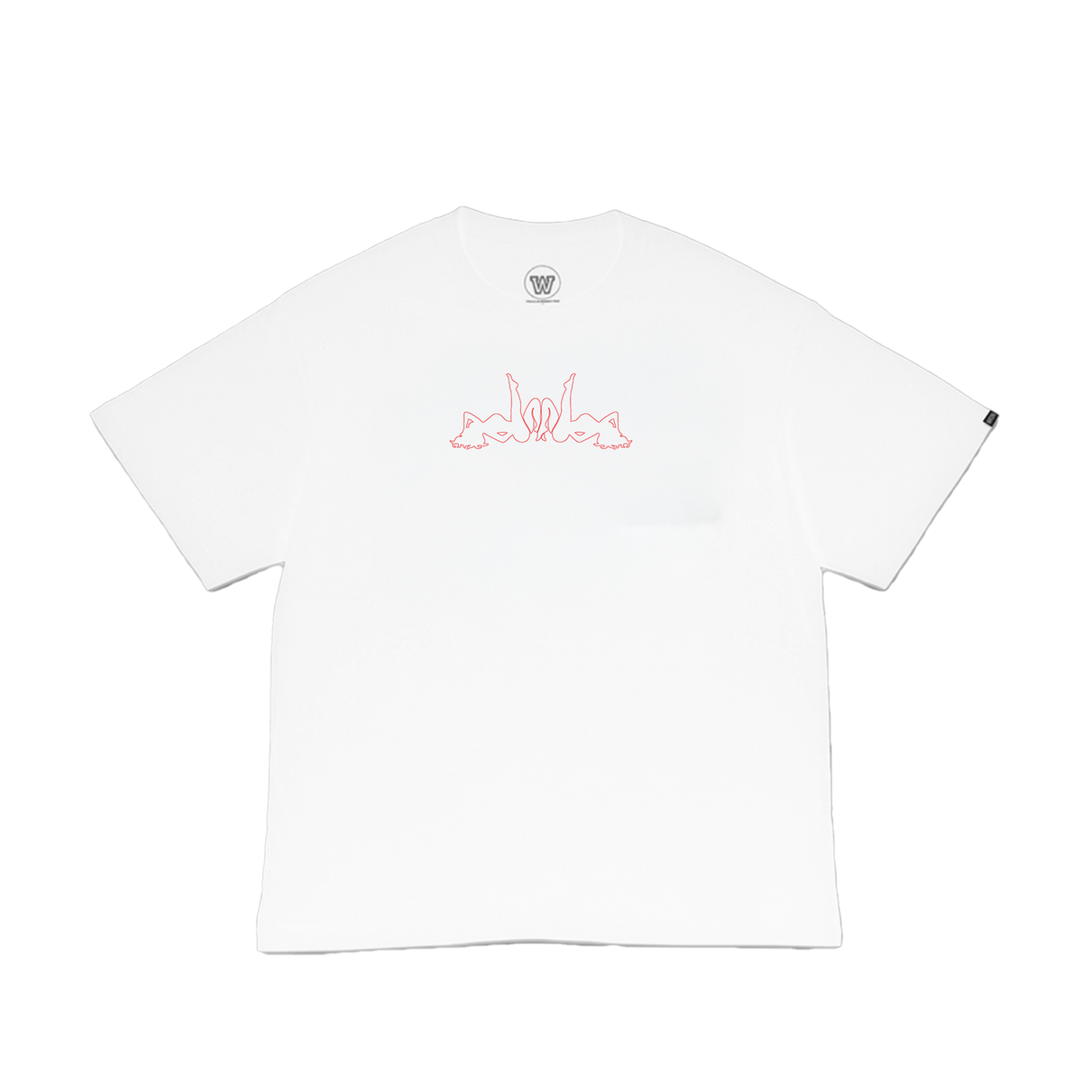 Daily Pleasure 'ATA' Outline Tee — White