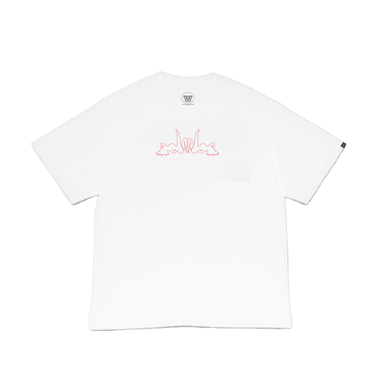 Daily Pleasure 'ATA' Outline Tee — White